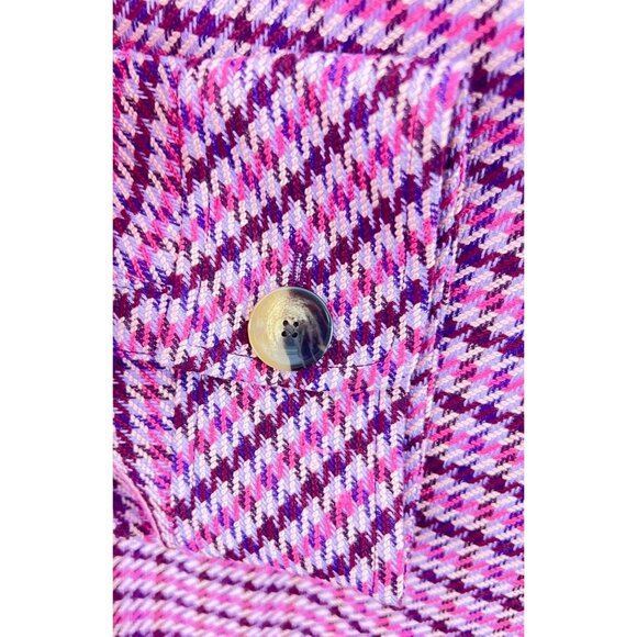 J. Jill Womens XL Pink Houndstooth Blazer One Button Career Jacket NWT - Picture 9 of 12